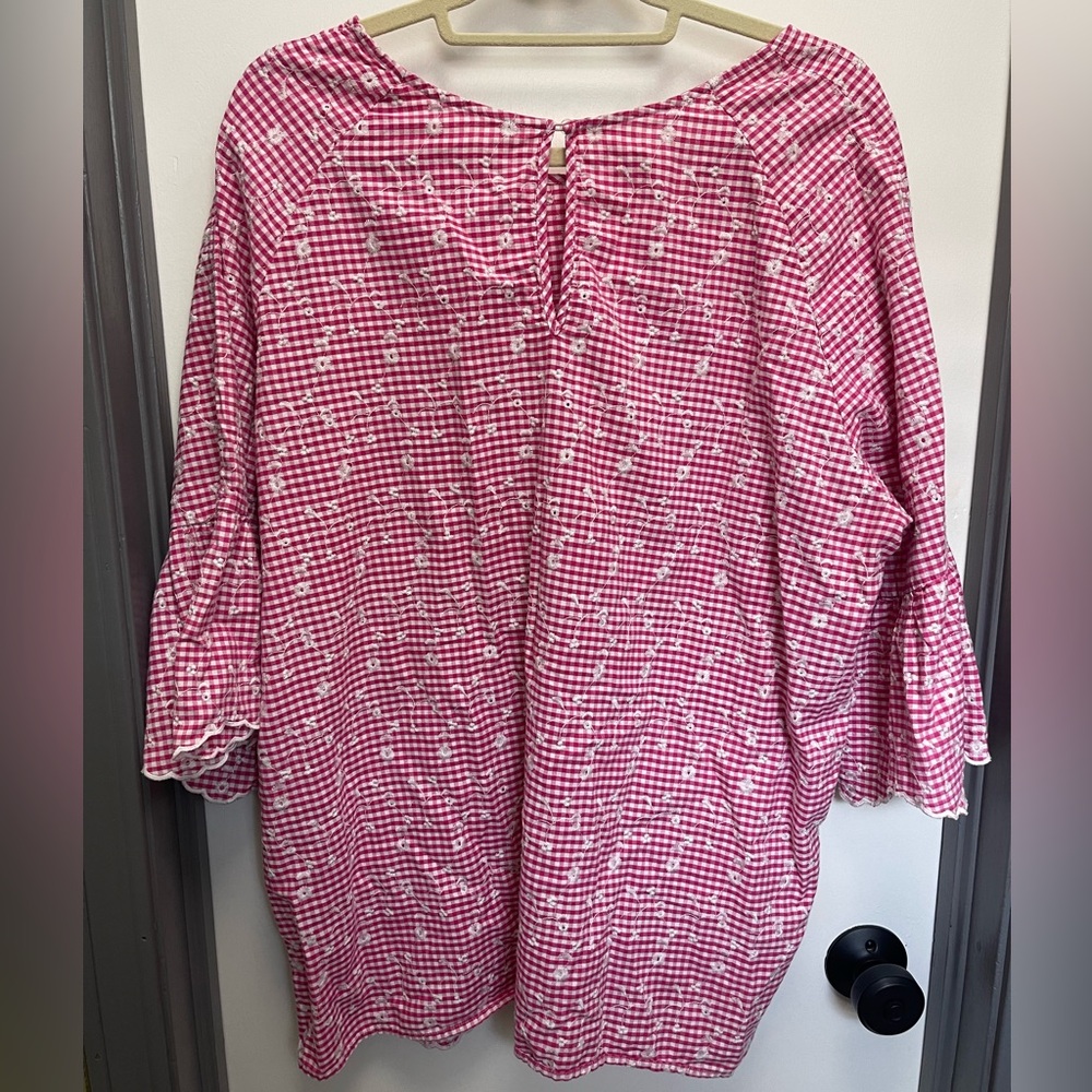 Pink gingham blouse - Picture 2 of 5